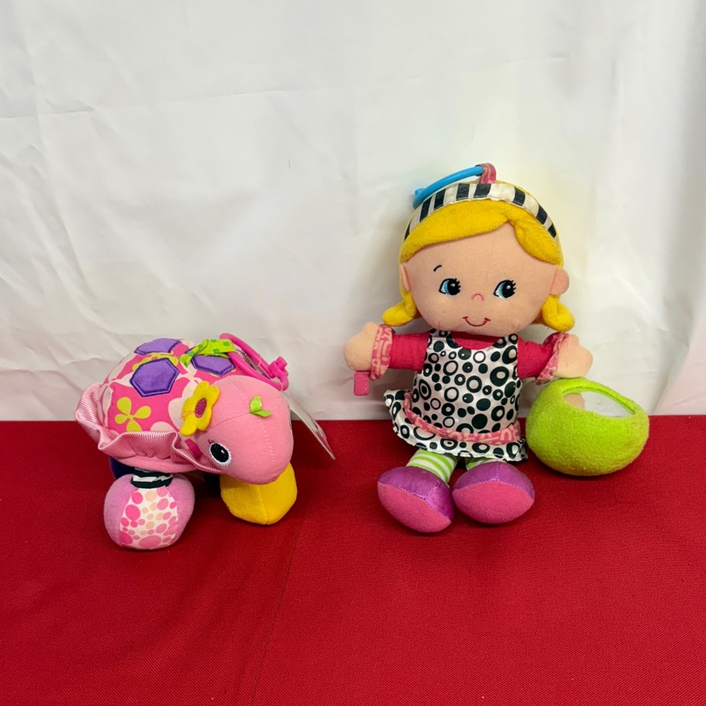 Infantino Colorful Plush Doll and Turtle Mirror Pal